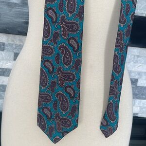 Kenneth Gordon New Orleans Neck Tie Purple Green  New Luxury Silk